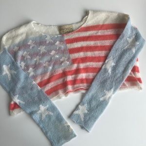 ❤️ LABOR DAY XS Wildfox American Flag Sweater